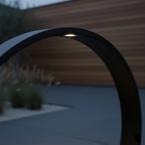 Lucide JEREL - Borne extérieur - Ø 40 cm - LED - 1x5W 3000K - IP54 - Noir - ambiance 3